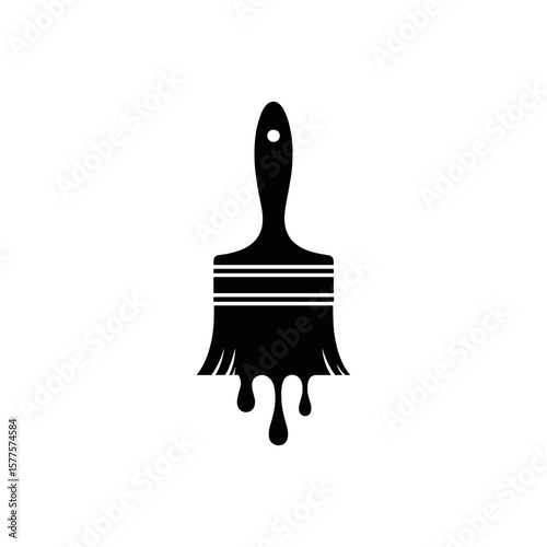 Paintbrush with Dripping Paint: A simple yet striking image of a paintbrush with dripping paint, perfect for representing creativity, art, and design.
