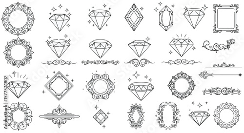 luxurious diamond ornament icon