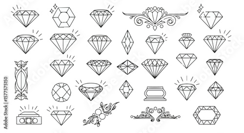 luxurious diamond ornament icon