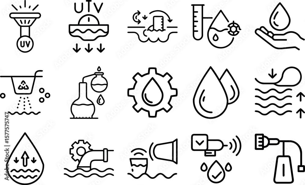 Fototapeta premium Water Treatment Icon Set