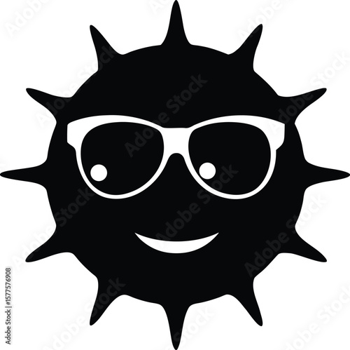 Sun face vector silhouette illustration doodle different sun