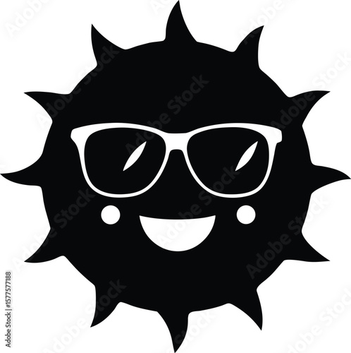 Sun face vector silhouette illustration doodle different sun