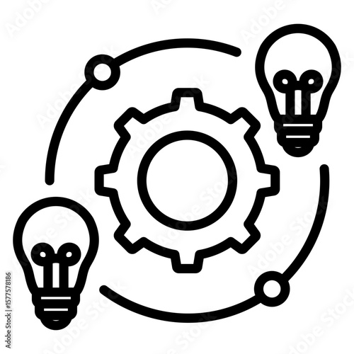 Synthesis icon with line style