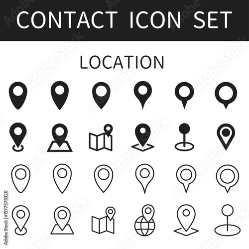 Contact Icon Set Location vector