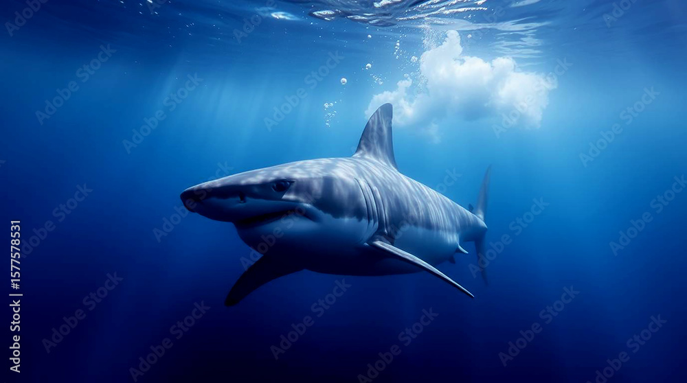 Fototapeta premium great white shark underwater