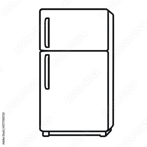 Modern Refrigerator Appliance Icon Vector - Kitchen and Food Storage Symbol