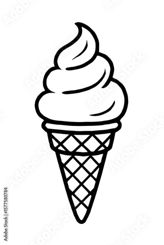 Ice Cream Cone Dessert Icon Vector - Sweet Frozen Treat Graphic