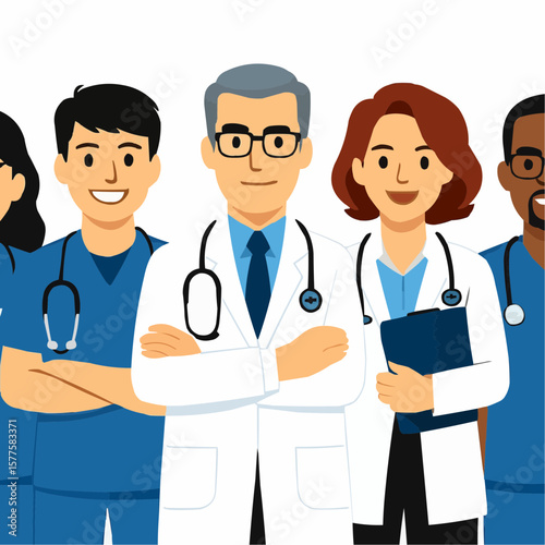 medical team of doctors and nurses