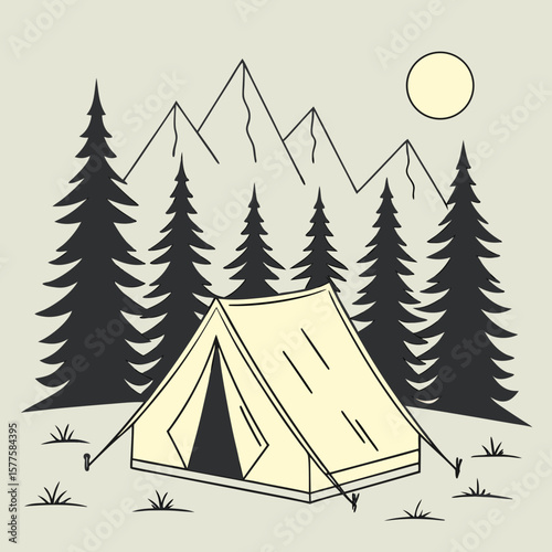 
a tent in the woods