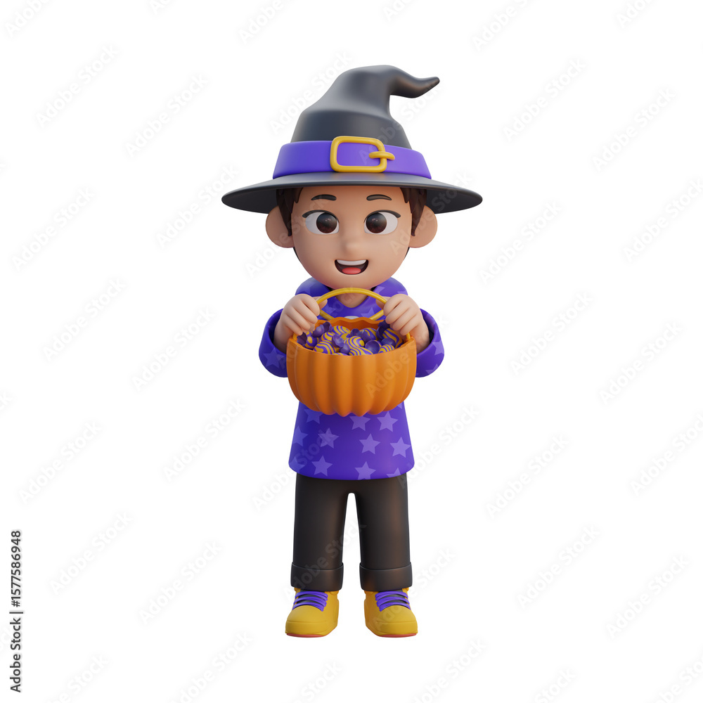 Halloween Wizard 3D Character PNG Template Halloween Wizard 3D Character PNG Template