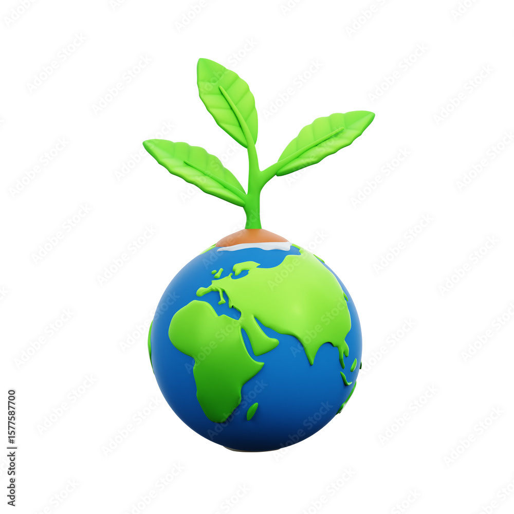 Mother Earth Day 3D Illustration PNG Template Mother Earth Day 3D Illustration PNG Template