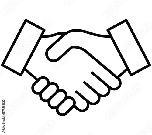 Corporate Partnership Handshake Line Icon
