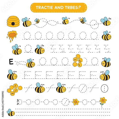 ミツバチと文字の楽しい練習帳