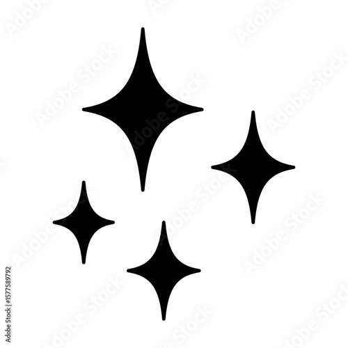Sparkling stars glitter vector illustration. Glittering star icon. Dazzling bright party light material.