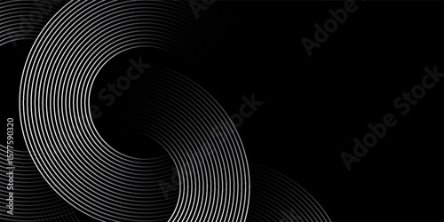 Circular spiral sound wave rhythm from lines.vector