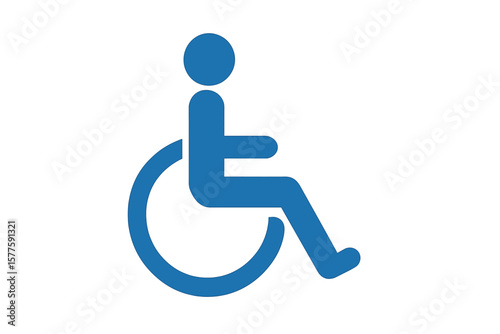 Flat icon for websites and print representing wheelchair or handicapped access sign or symbol