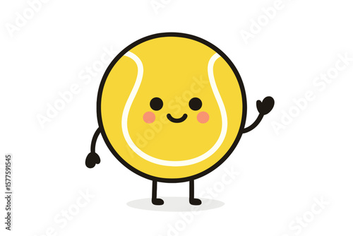 illustration of a soft ball character including baseball and tennis vector icons