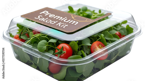 Fresh Vegetable Salad Kit Mockup on Isolated White Background