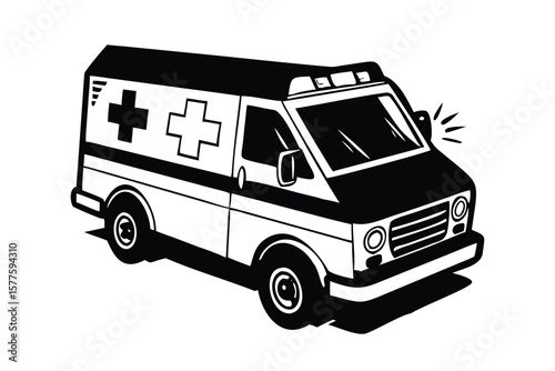 Ambulance in Pop Art Comic Style. Retro Vector Illustration of a Medical Emergency Vehicle