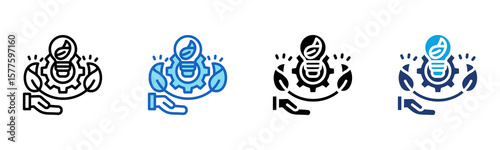 Eco Innovation icon Multi Style Vector Illustration