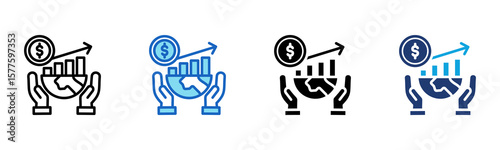 Responsible Growth icon Multi Style Vector Illustration