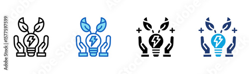 Energy Conservation icon Multi Style Vector Illustration