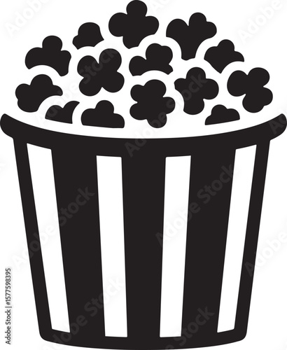 Popcorn icon, popcorn bucket icon, popcorn box icon vector, popcorn bucket silhouette, popcorn bucket vector illustration