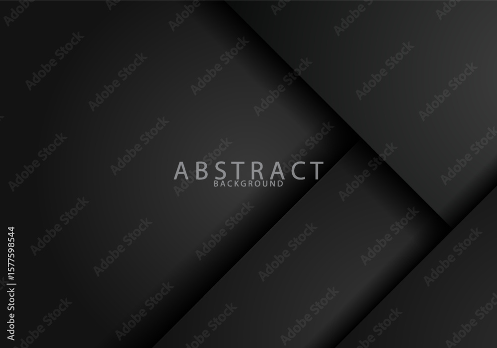 Fototapeta premium Silver frame background vector overlap layer on black space for text design