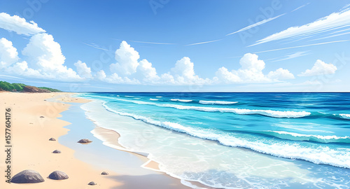 tropical beach, palm trees, beach landscape, tropical paradise, seaside view, ocean shoreline, sandy beach, turquoise water, tropical sunset, island beach, beach horizon, palm tree silhouette, beach v