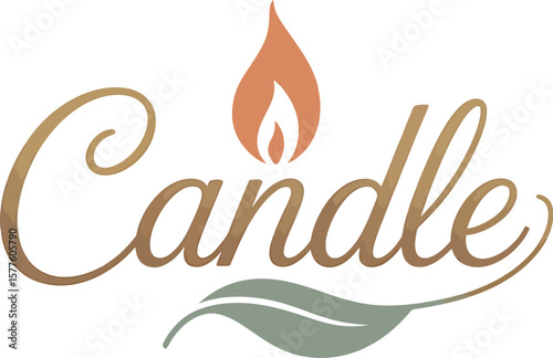 Stylized logo of the word "Candle" in elegant script, featuring a flame above the "n" and a leaf below, conveying warmth and natural elements.