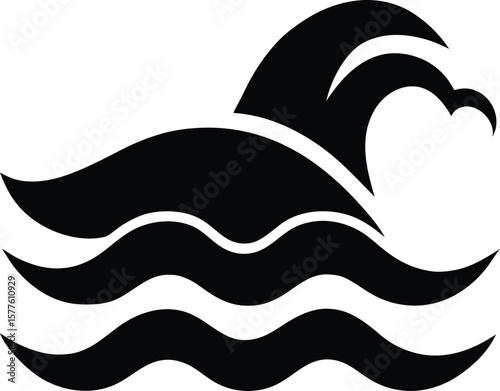 Tsunami vector silhouette