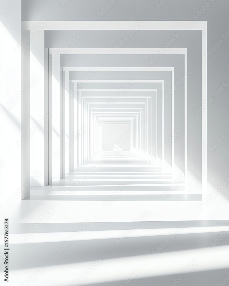 Obraz premium Abstract white interior with light shades.