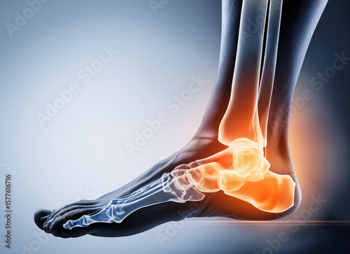 Das menschliche Sprunggelenk, medizinisch, gläsern- I
