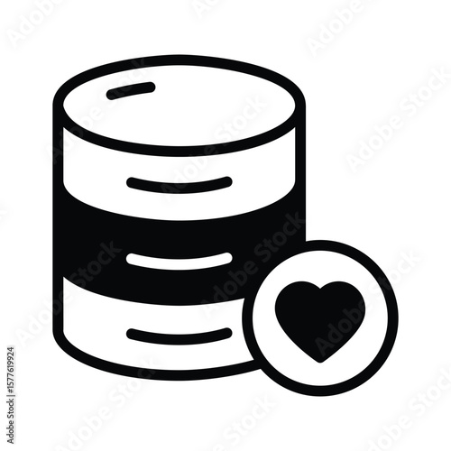 Well designed glyph icon of favourite database