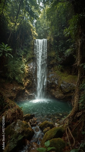 waterfall in the woods, Hidden Jungle Falls
