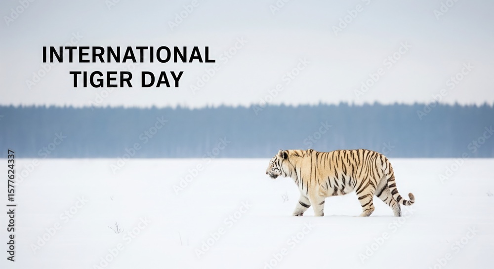 Fototapeta premium International Tiger Day Poster Design with Bold Typography