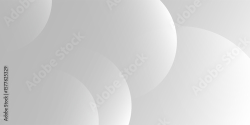 A minimalist abstract background featuring overlapping curves and circular shapes in various shades of gray, creating a smooth gradient and subtle depth
