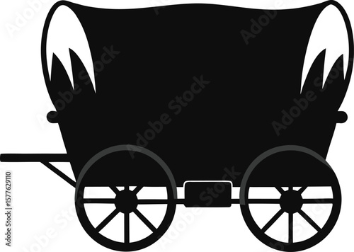 Wagon silhouette vector illustration on white background
