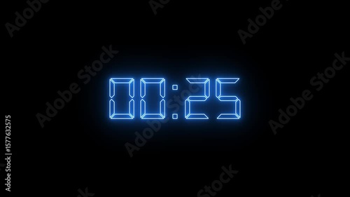 30 second countdown timer animation from 30 to 0 on a transparent background, countdown timer with alpha channel in 4k.