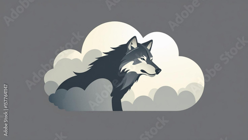 Stylized Wolf in Cloud Formation