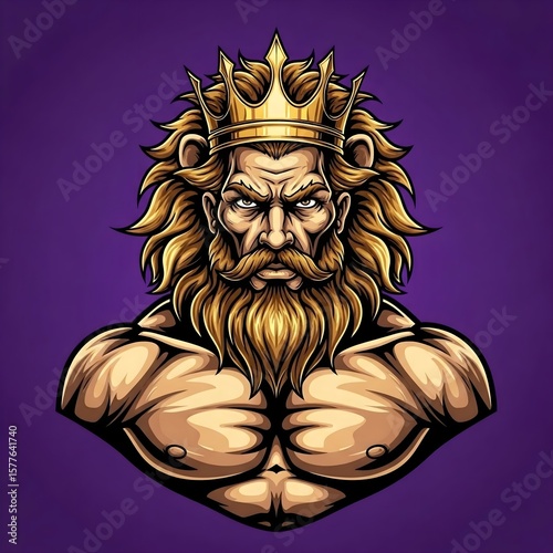 Powerful Lion King: Majestic Portrait Illustration