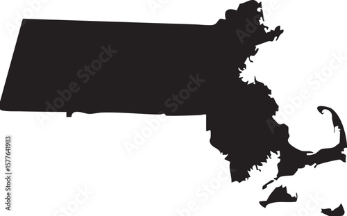 Massachusetts Vector Map High Detail