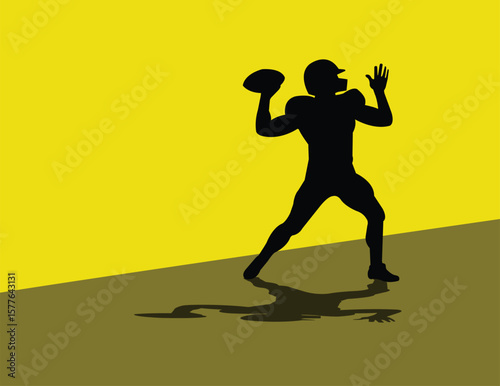 American football quarterback throwing ball silhouette