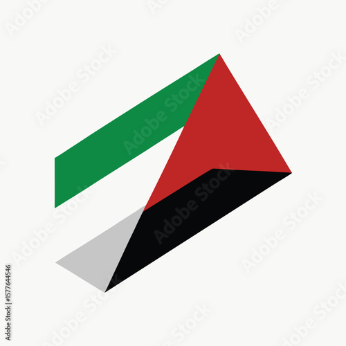 Diagonal Palestinian Flag Vector Illustration A Modern Design