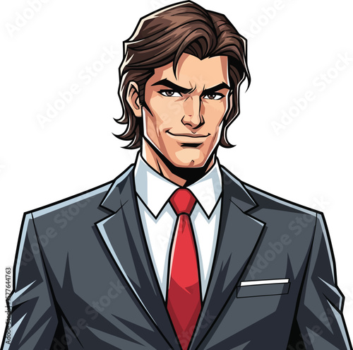 Confident Cartoon Businessman A Vector Illustration of Professionalism and Style for Visual Communication.