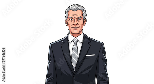 Portrait of a Distinguished Senior Businessman in a Suit, Confident and Professional