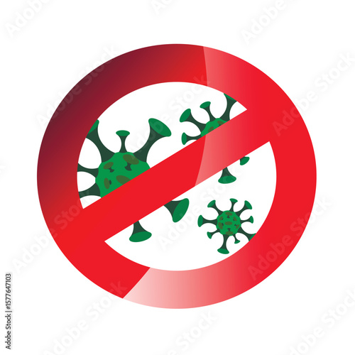 No Virus or Stop Coronavirus Sign