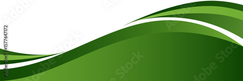 Abstract White and Green wave wide background banner