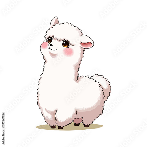 Cute Baby Llama Clipart 09