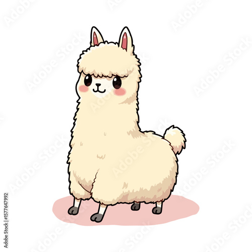 Cute Baby Llama Clipart 01